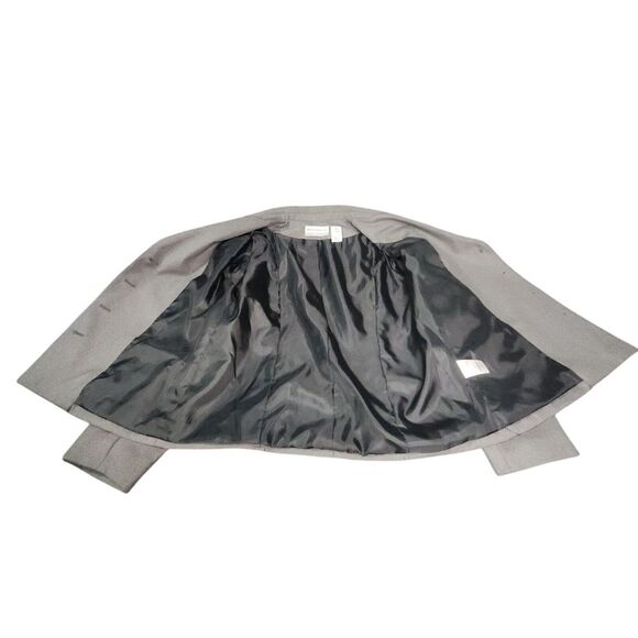 Alfred Dunner Womens Blazer Sz 12 Petite Gray Big Stitch‎ Jacket Buttons Pockets - Picture 8 of 12